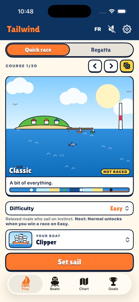The harbor, main menu